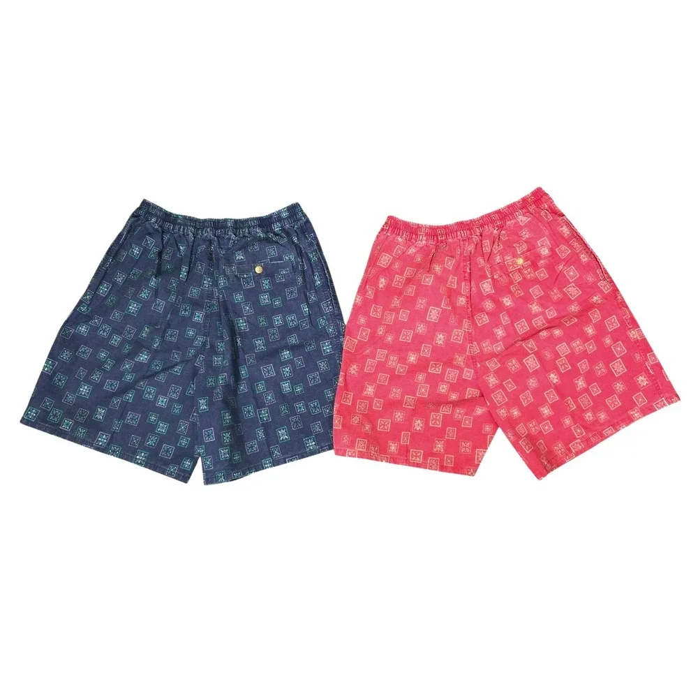 Lot Of 2 NWT LL‎ Bean Mens Y2K Blue Red Shorts Geometric Southwestern Large New